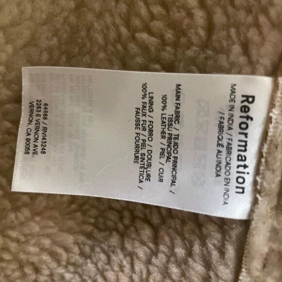 Reformation Veda Luca Suede Shearling Coat XS (Parmesan/Tan) - NWT - Picture 13 of 14